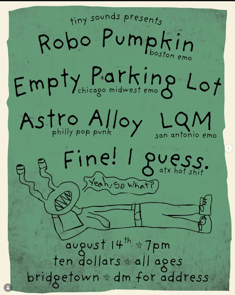 tiny sounds presents flyer — Bridgetown August 14 2026