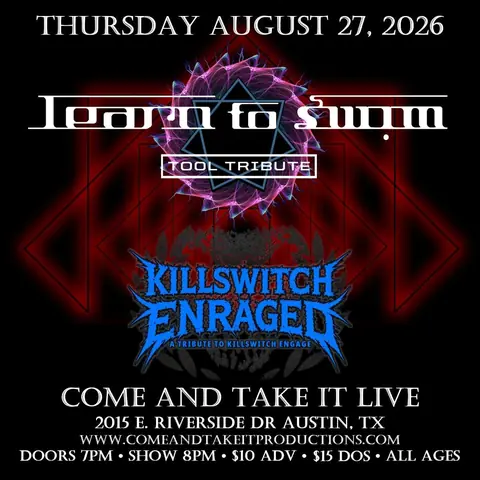Flyer for Learn to Swim (TOOL) & Killswitch Enraged