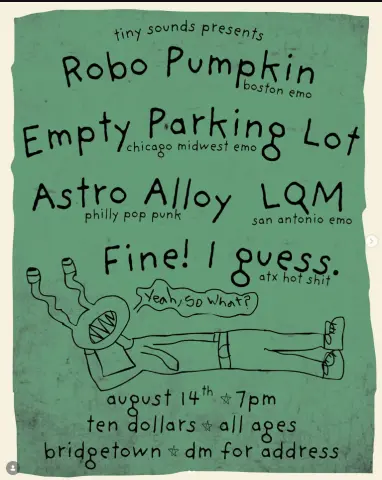 tiny sounds presents flyer — Bridgetown August 14 2026